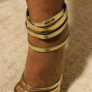 Women’s Gold Strappy Heels